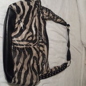 Black and white vintage tote
